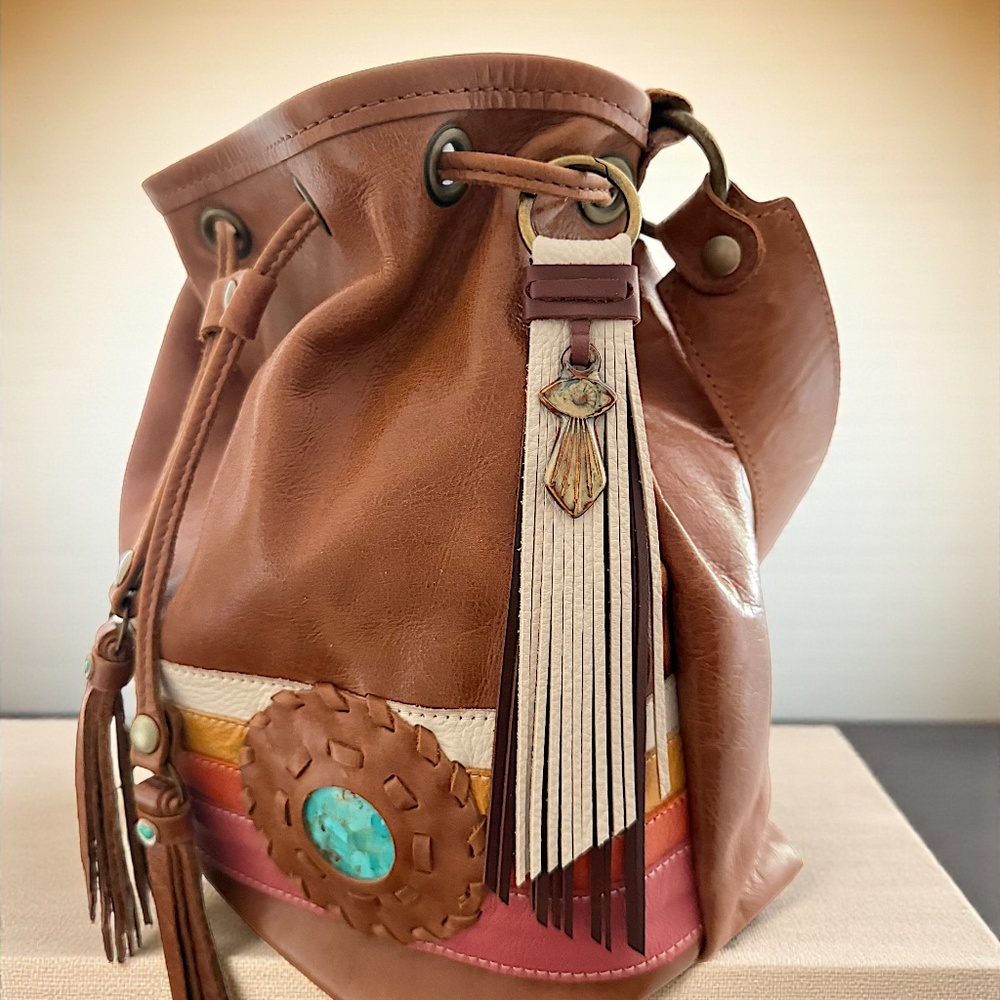 Ivory Leather Bag Tassel